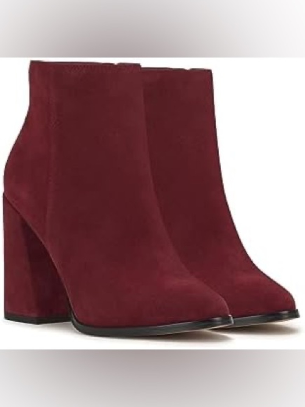Jessica Simpson Burdete Malbec Burgundy Suede Leather Ankle Boots Sz 8 BNWOB